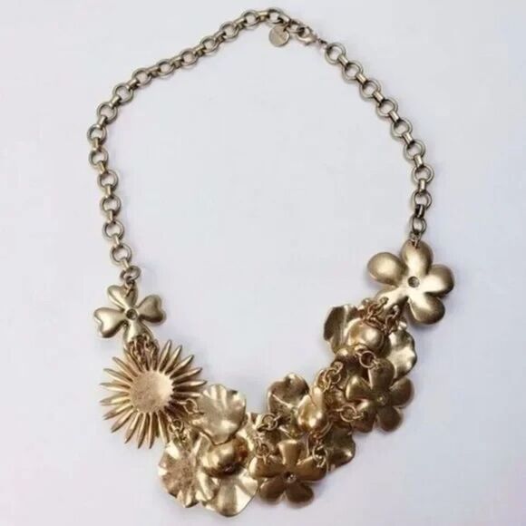 stella & dot ~ bloom statement necklace ~ handpainted ~ retired floralโvintage - Picture 8 of 8